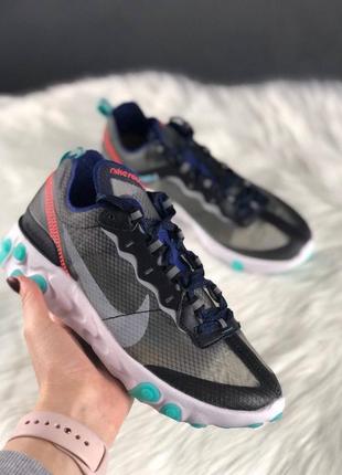 Nike react element 87 neptune green bright mango женские кроссовки найк2 фото