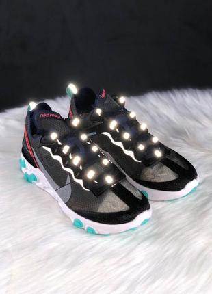 Nike react element 87 neptune green bright mango женские кроссовки найк4 фото