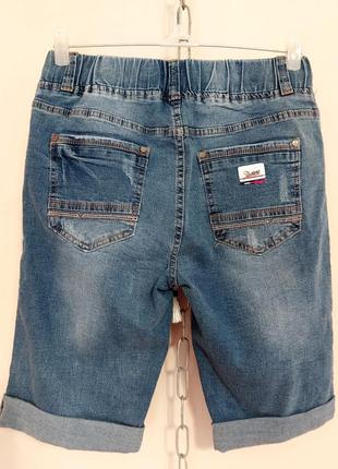 Шорты джинсовые на резинке с завязками2 фото
