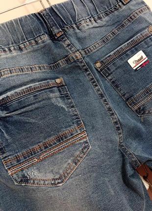 Шорты джинсовые на резинке с завязками5 фото