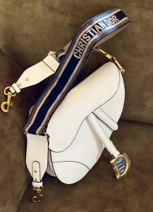Сумка біла сідло шкіра бренд