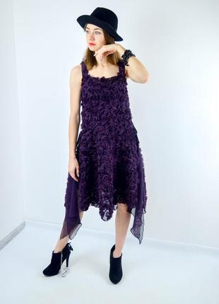 Oliver wartowski дизайнерское асимметричное платье сетка в цветы с вырезами1 фото