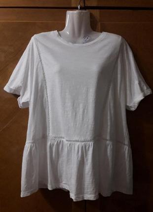 Брендовий 100 % бавовна стильна натуральна футболка блуза р. 20 від f&f