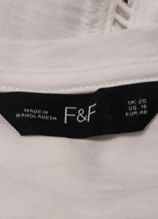 Брендовая  100 % хлопок стильная  натуральная  футболка  блуза  р.20 от f&f4 фото