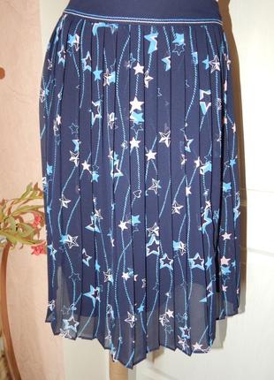 Плиссированная шифоновая юбка в принт1 фото