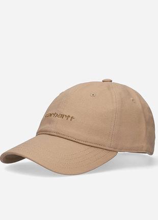 Кепка carhartt wip canvas script cap nomad/hamilton brown