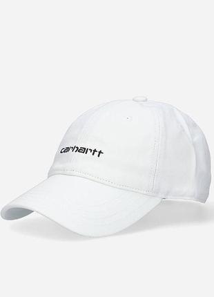 Кепка carhartt wip canvas script cap white/black