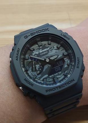 Casio g-shock ga-2100ca-8aer чоловічий наручний годинник оригінал мілітарі камуфляж8 фото