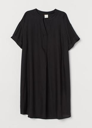 Черное платье туника с v- образным вырезом h&m