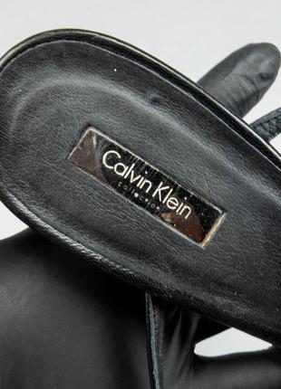 Кожаные туфли на шпильке с лямками calvin klein6 фото