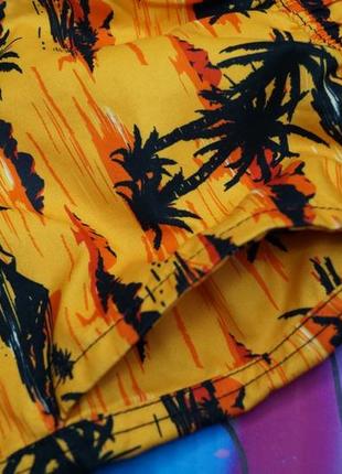 Пляжні шорти тропічний принт листя,пальми,острів8 фото
