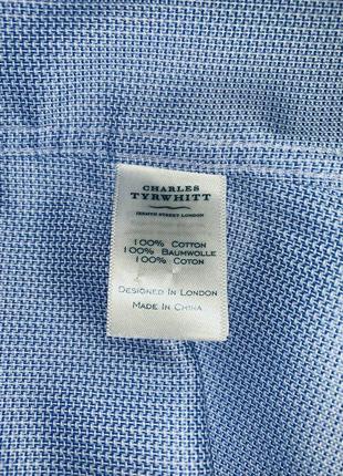 Шикарная хлопковая классическая голубая рубашка премиум качества charles tyrwhitt6 фото