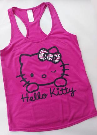 Яркая майка борцовка hello kitty р. xs