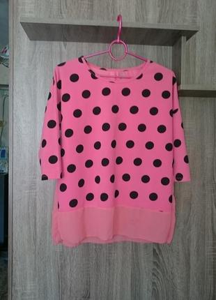 Блуза блузка женская летняя в "горошек" 48