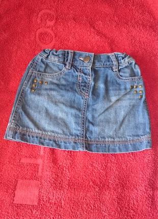 Юбка f&f джинсовая короткая для девочки 3 - 4 лет рост 104см
