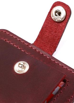 Матовая винтажная кожаная бирка на чемодан shvigel 16558 бордовый3 фото