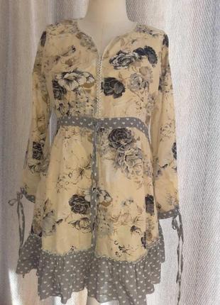 100% коттон. женское легкое платье с рюшами, жіноче плаття, сукня,натуральная пляжная туника8 фото