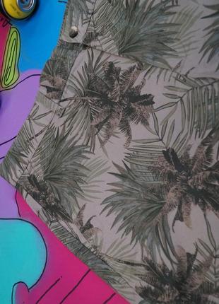 Катонові шорти тропічний принт листя,пальми5 фото