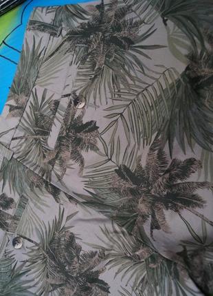 Катонові шорти тропічний принт листя,пальми8 фото