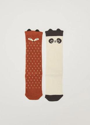 1-2/2-3/3-4/4-5 л набор из 2 пар носков гольфы до колена с рисунком панда лисичка lc waikiki вайкікі