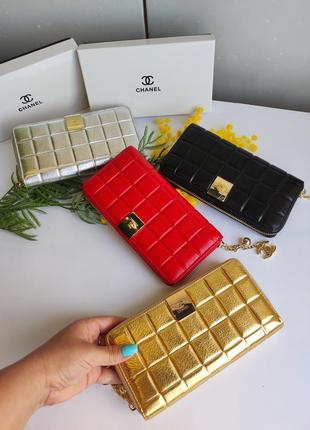 Кожаный женский кошелек на молнии черный