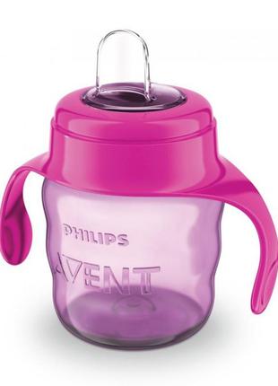Чашка-непроливайка с мягким носиком розовая 6m+ philips avent 200 мл (8710103854364)
