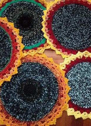 Коврик для украшения интерьера "подсолнух"   hand made  диаметр от 45см..
