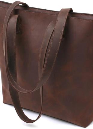 Винтажная женская сумка-шоппер shvigel 16349 коричневый
