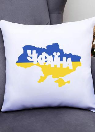 Подушка декоративная с принтом "украина: карта страны" push it