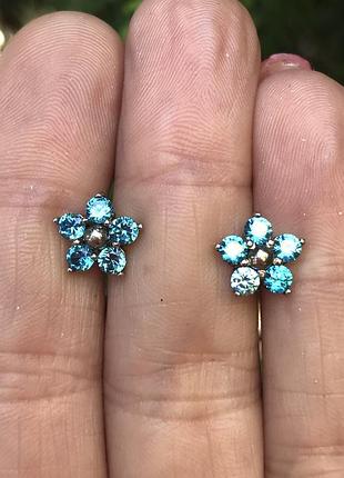 Нові срібні пусети з куб. цирконієм, срібло 925 проба