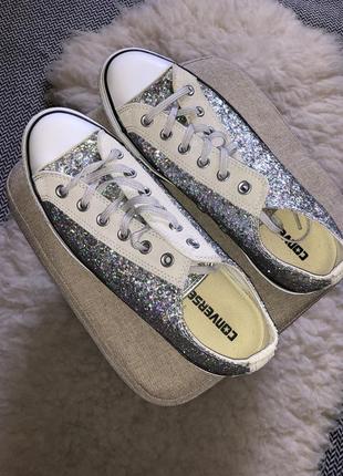 Кроссовки кеды converse all star оригинал блески пайетки сверкают 41,5 размер низкие