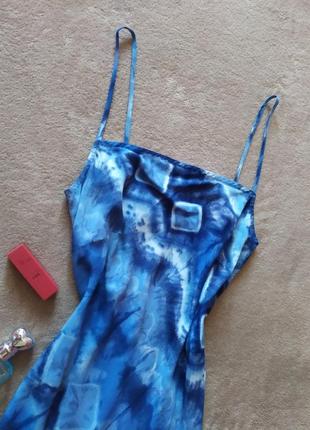 Красивое лёгкое платье сарафан tye dye на тонких бретельках вискоза