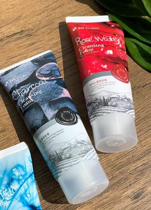 Пінка для вмивання 3w clinic rose water foam cleansing