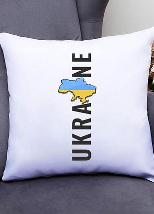 Подушка декоративна з принтом "ukraine (вертикальна напис)" push it