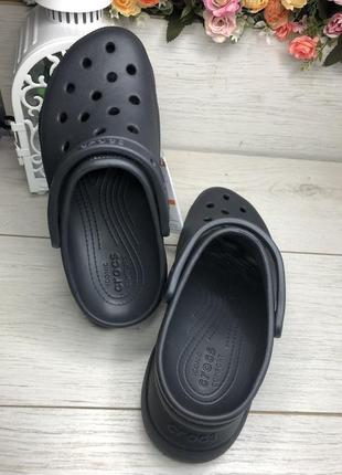 Кроксы crocs classic bae clog крокс на платформе черные6 фото