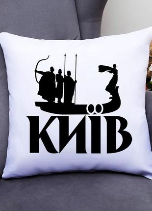 Подушка декоративна з принтом "київ (чорний принт)" push it