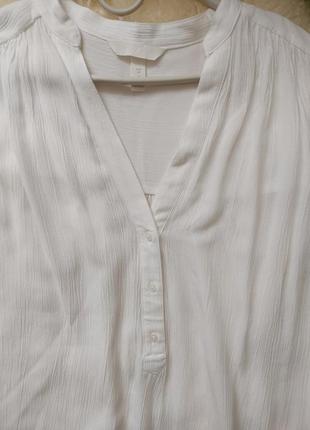 Белая блуза h&m без рукавов с v образным вырезом5 фото