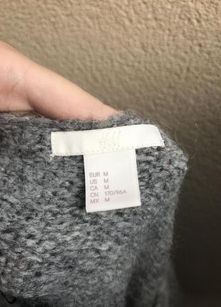 Шерсть/альпака,теплый серый свитер,h &amp; m 4
