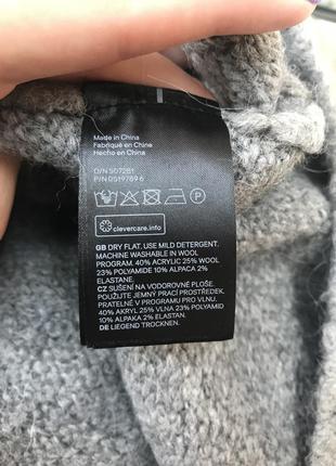 Шерсть/альпака,теплый серый свитер,h &amp; m 2