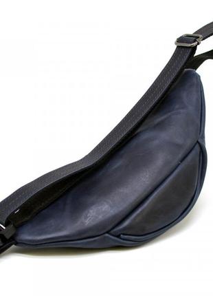 Синяя маленькая сумка бананка из лошадиной кожи tarwa rk-3034-3md2 фото