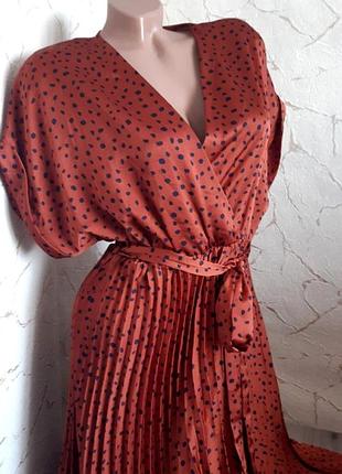 Сукня сукня міді/довге плісе теракот,48-50 р