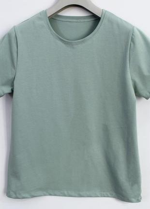 Базова футболка трикотажна жіноча однотонна базовая женская футболка однотонная4 фото
