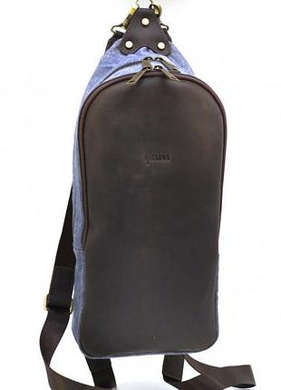 Слінг-рюкзак мікс тканини канвас і шкіри rkj-2017-4lx tarwa