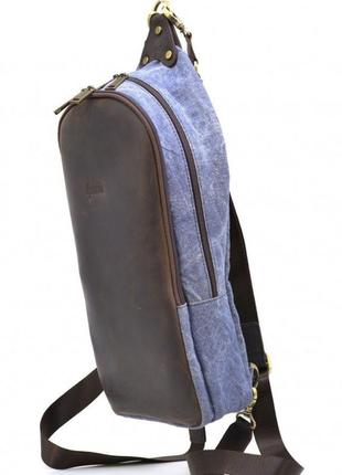 Слінг-рюкзак мікс тканини канвас і шкіри rkj-2017-4lx tarwa3 фото