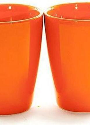 Набір 2 керамічні кружки fissman sunshine 300мл, оранжеві2 фото