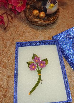 Красива вінтажна брошка букет 💐 брошка квіти3 фото
