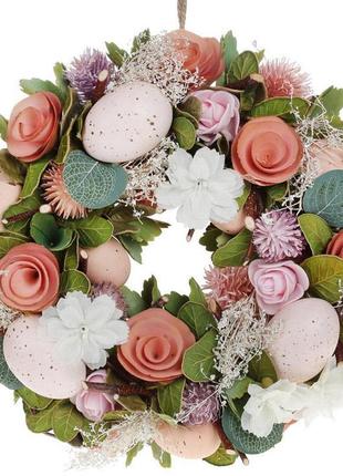 Великодній вінок "червоні квіти" ø24см