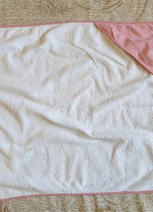 Детское, белое махровое полотенце с уголком. рушник74×692 фото