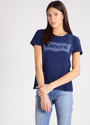 Футболка levi's indigo batwing logo t-shirt