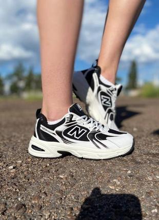 Женские кроссовки new balance 530 white black3 фото